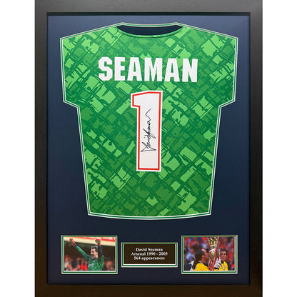 Arsenal FC Seaman Signed Shirt (Framed)