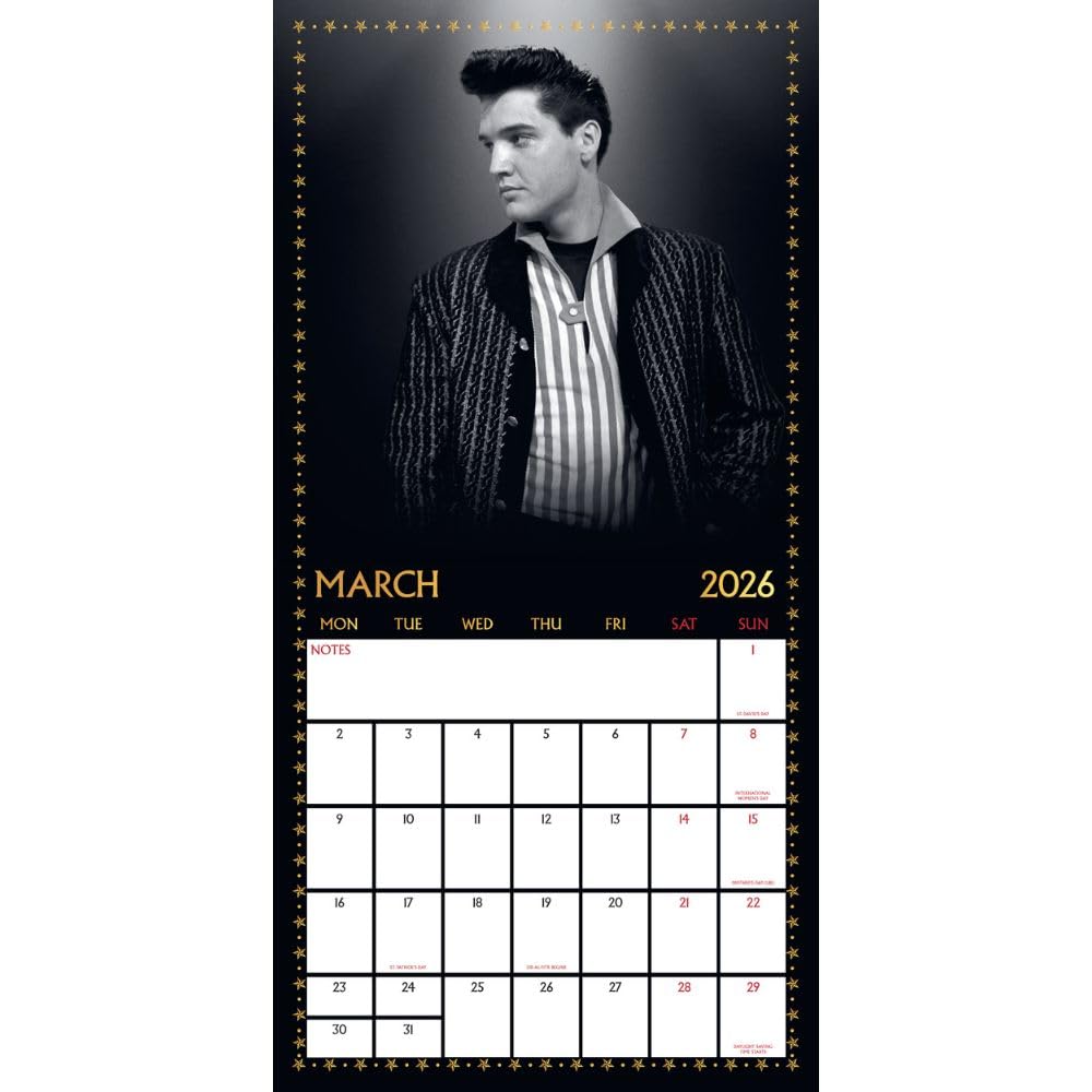 Elvis Presley Square Calendar 2026