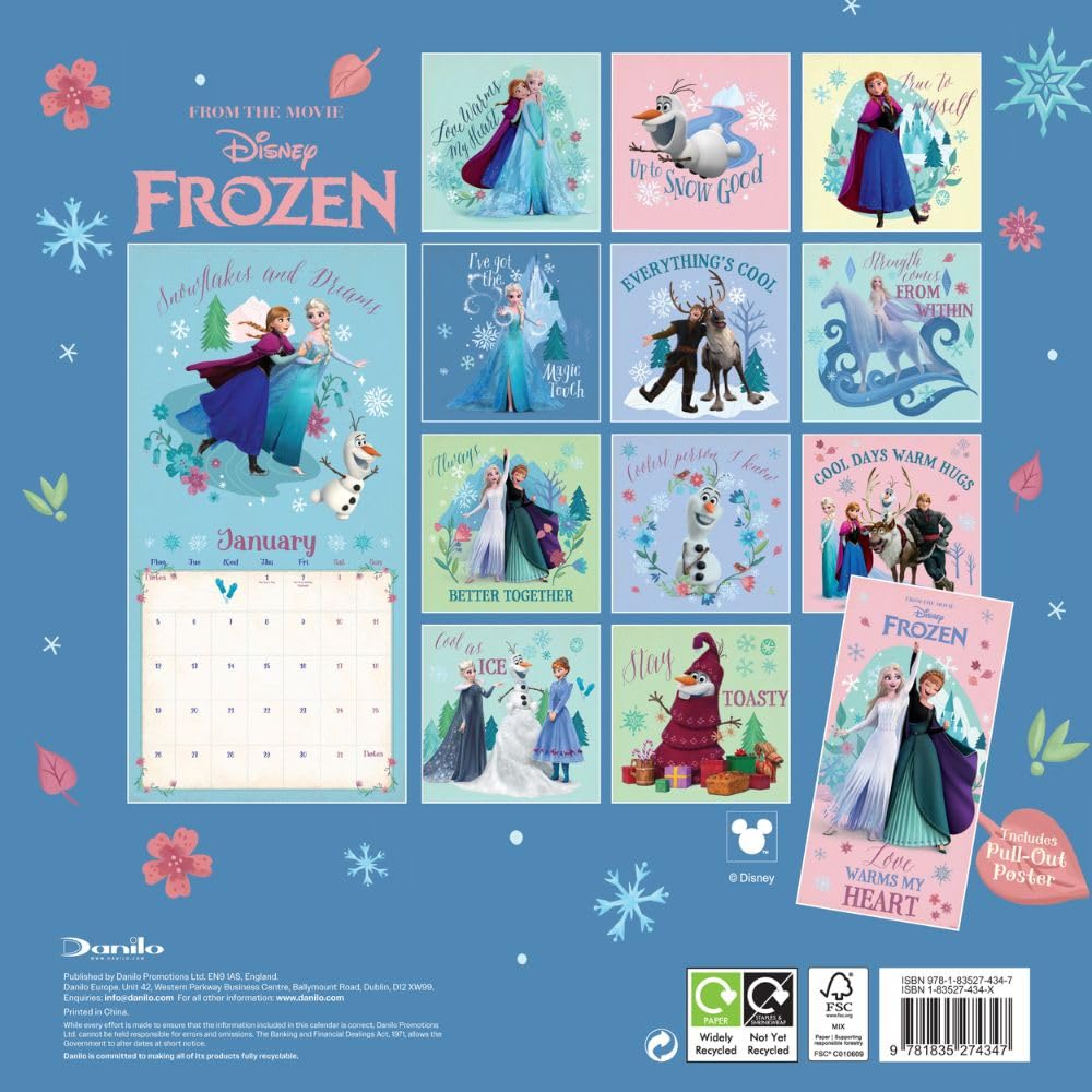 Frozen Square Calendar 2026