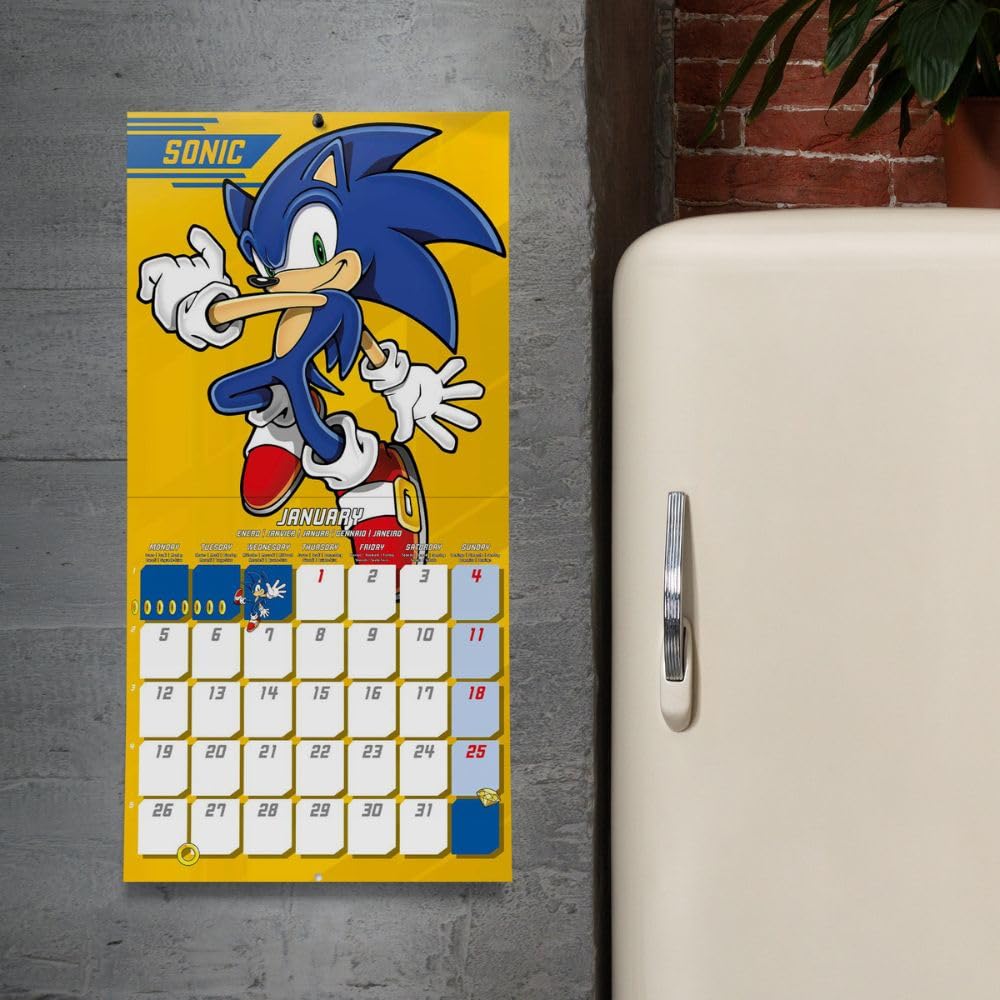 Sonic The Hedgehog Square Calendar 2026