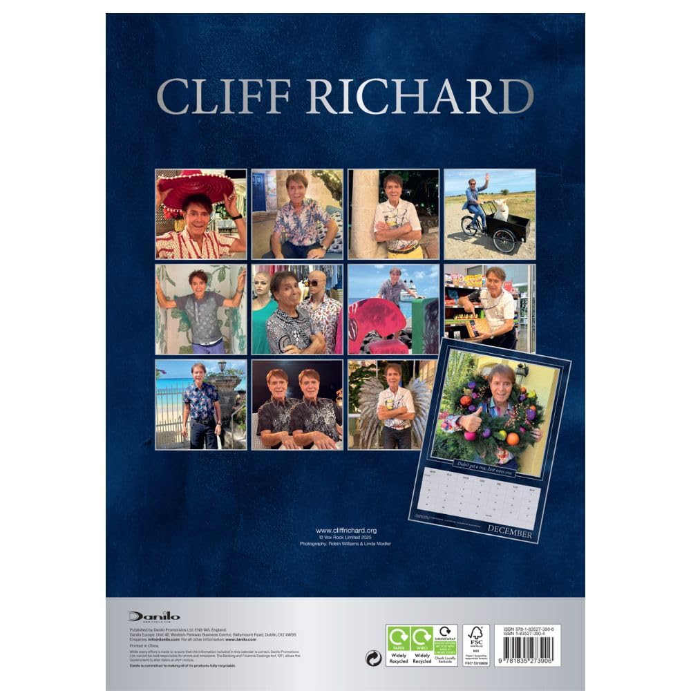Cliff Richard A3 Calendar 2026