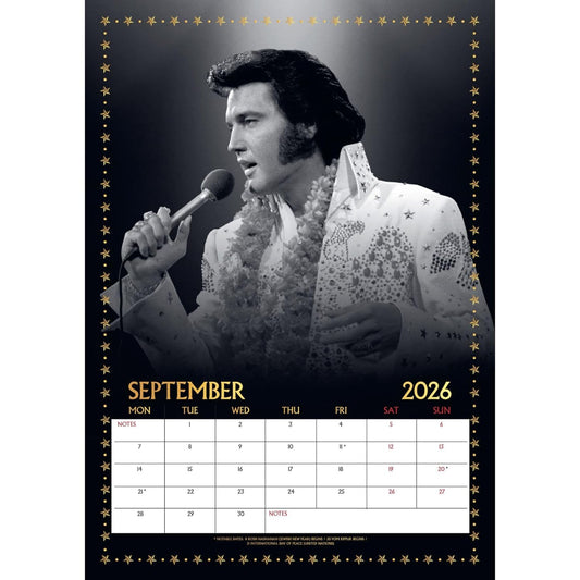 Elvis Presley A3 Calendar 2026