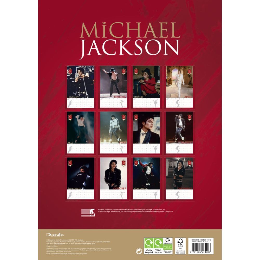 Michael Jackson A3 Calendar 2026