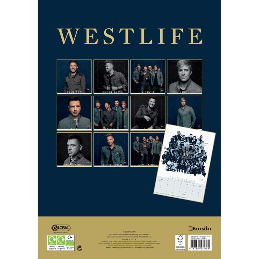 Westlife A3 Calendar 2026
