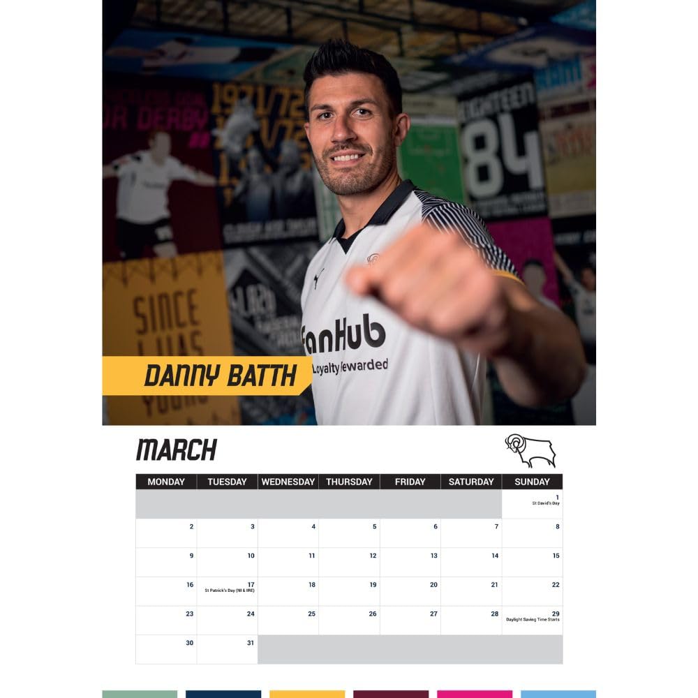 Derby County FC A3 Calendar 2026