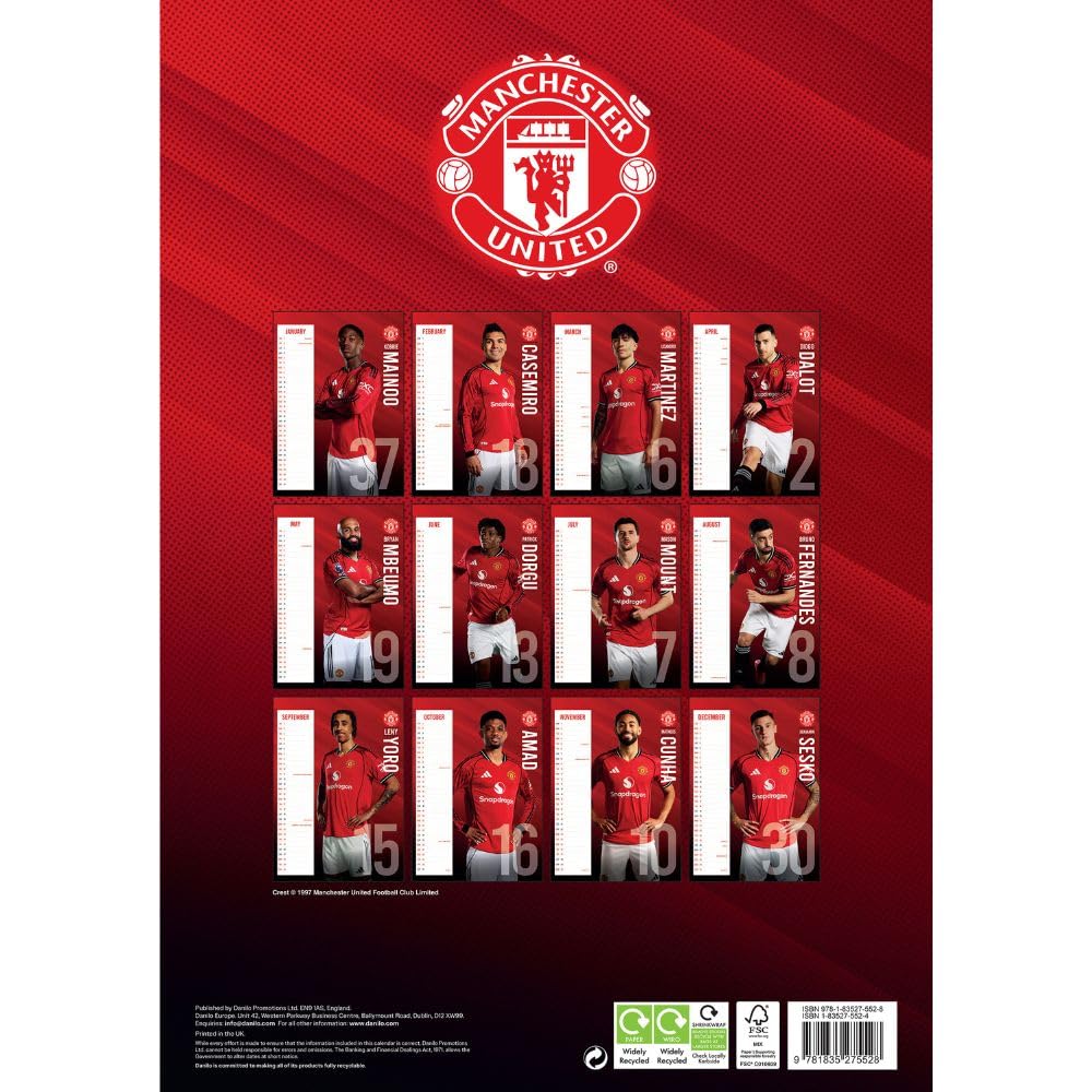 Manchester United FC A3 Calendar 2026