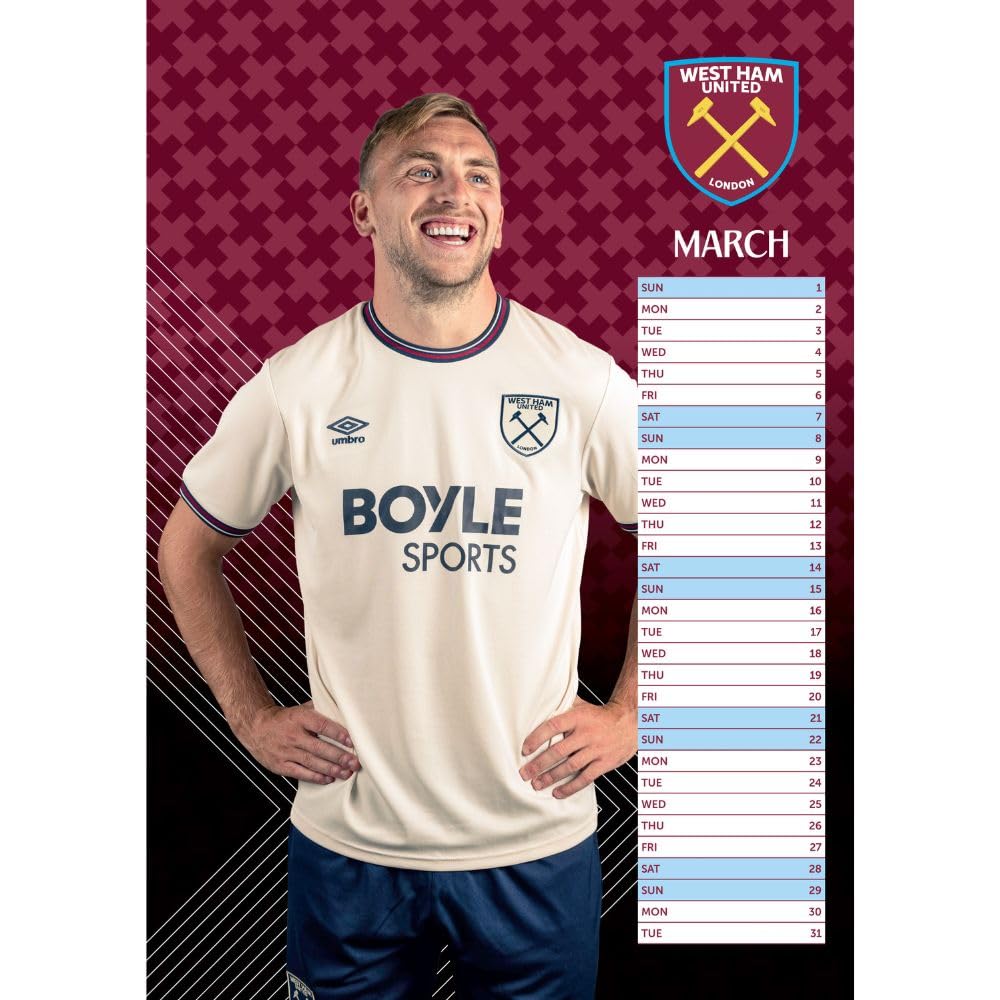 West Ham United FC A3 Calendar 2026