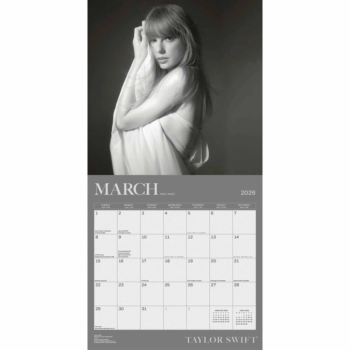 Taylor Swift Square Calendar 2026