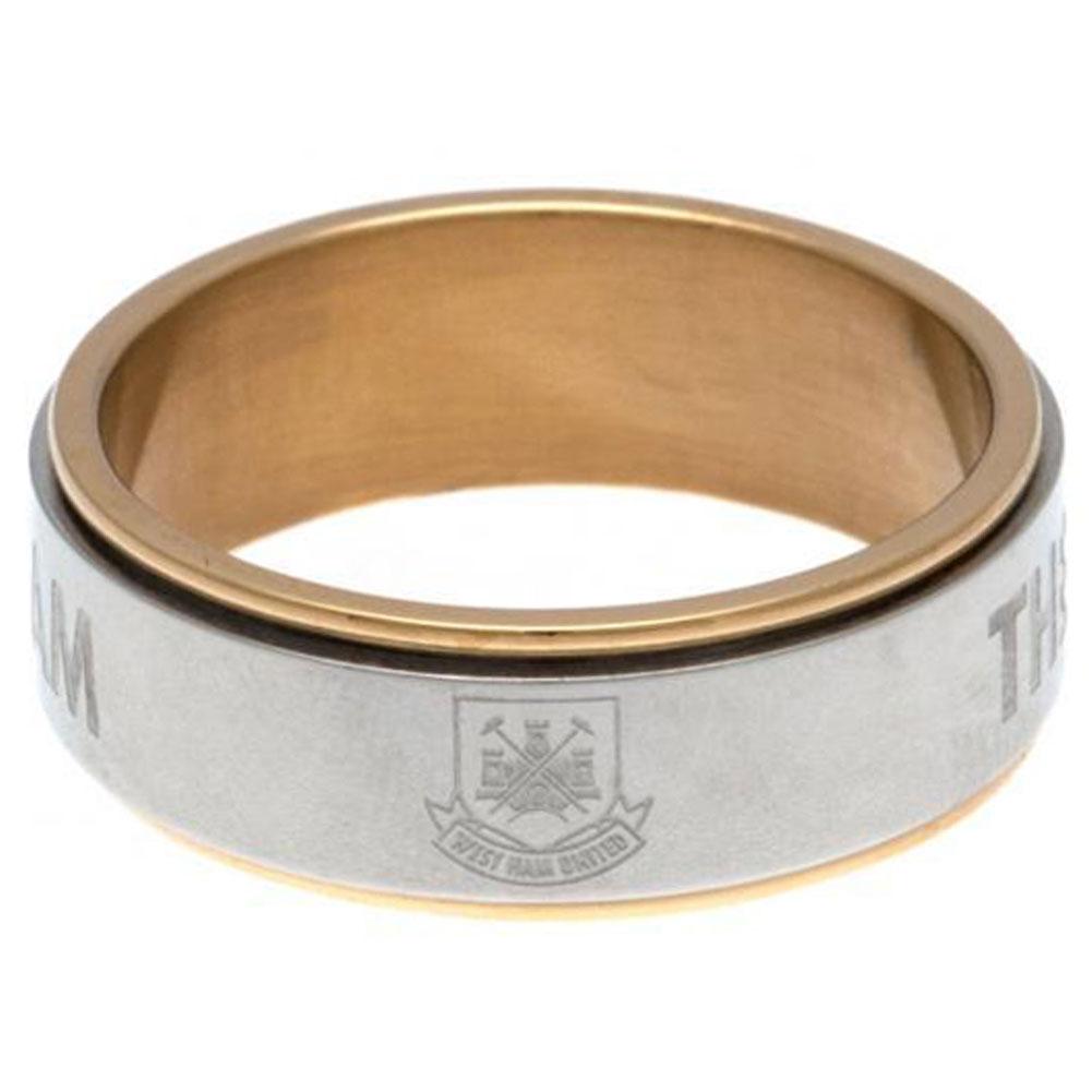 West Ham United FC Bi Colour Spinner Ring Small