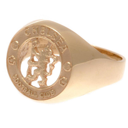 切尔西足球俱乐部 9ct 金徽章戒指（小）