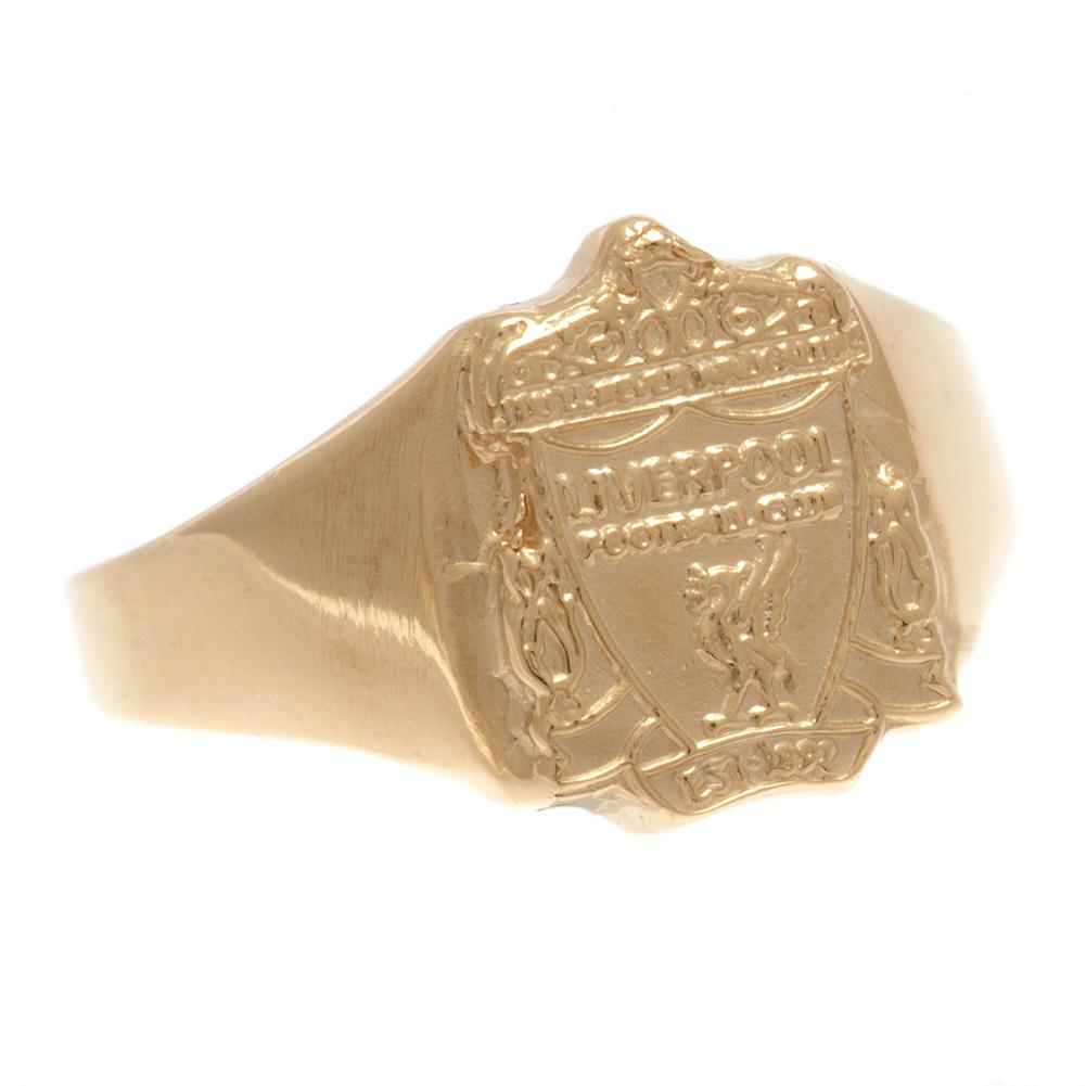 Liverpool FC 9ct Gold Crest Ring Large