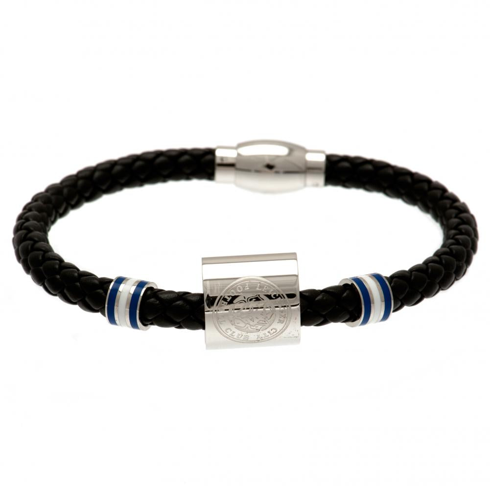 Leicester City FC Colour Ring Leather Bracelet