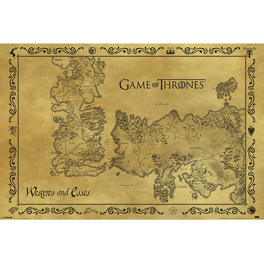 Game Of Thrones Poster Antique Map 211