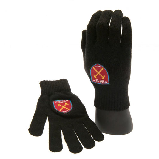 West Ham United FC Knitted Gloves Junior