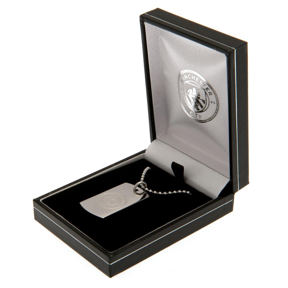 Manchester City FC Engraved Dog Tag & Chain