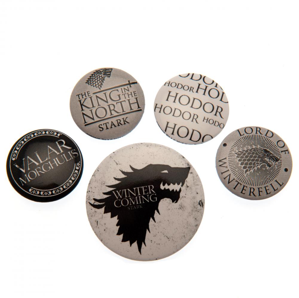 Game Of Thrones Button Badge Set Stark