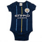 Manchester City FC 2 Pack Bodysuit 9-12 Mths NV