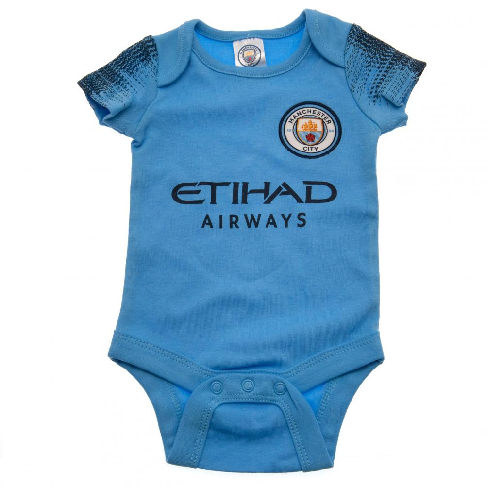 Manchester City FC 2 Pack Bodysuit 9-12 Mths NV