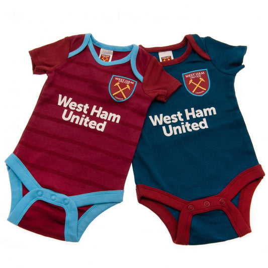 West Ham United FC 2 Pack Bodysuit 12/18 mths BL