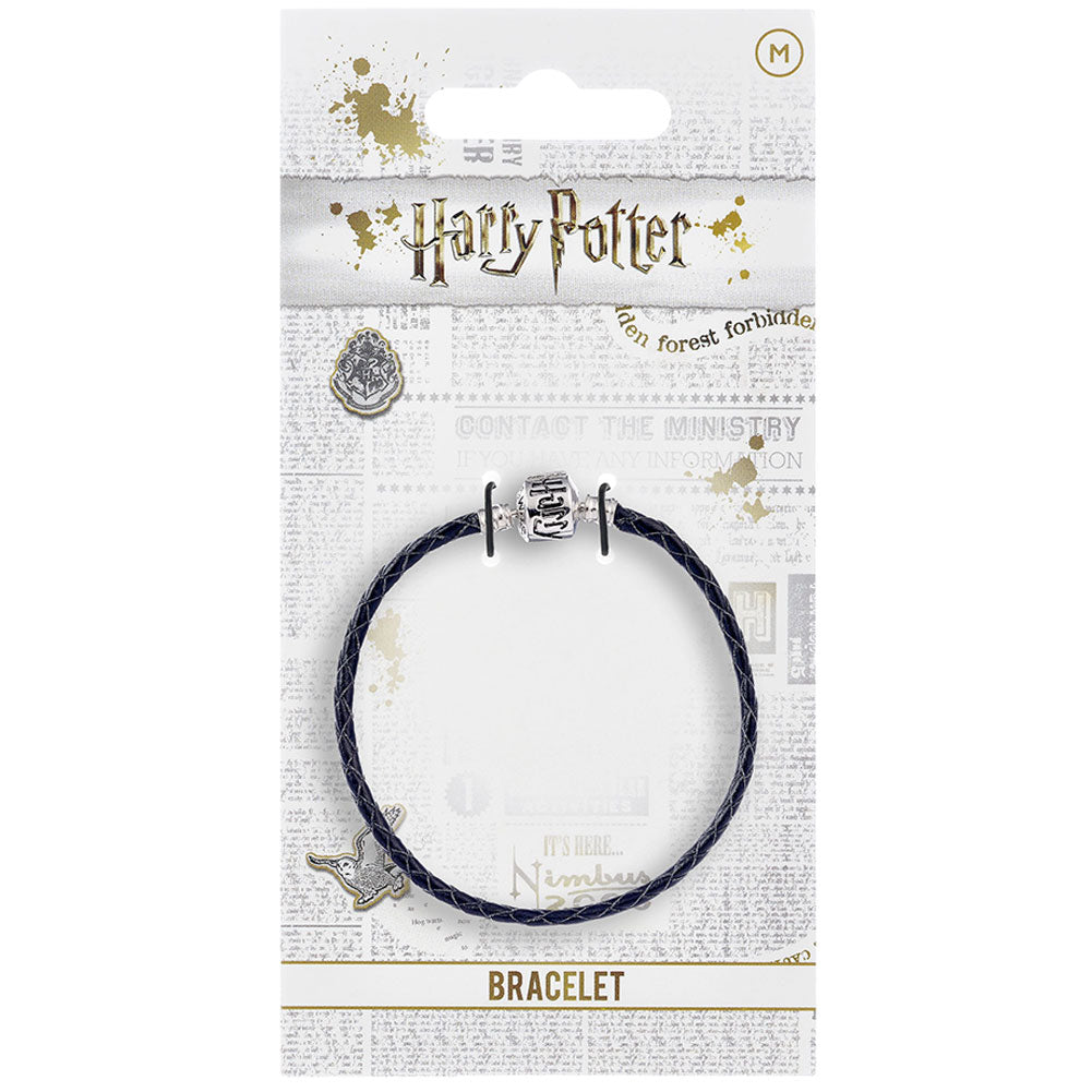 Harry Potter Leather Charm Bracelet Black XL