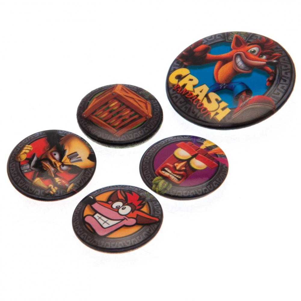 Crash Bandicoot Button Badge Set