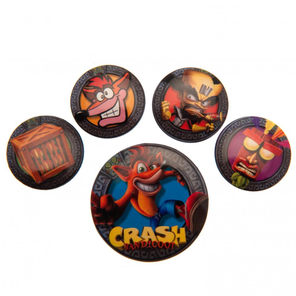 Crash Bandicoot Button Badge Set