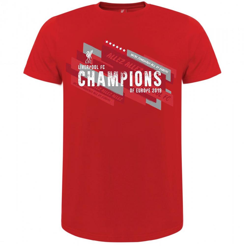 Liverpool FC Champions Of Europe T Shirt Mens S