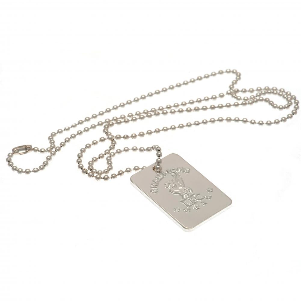 Liverpool FC Champions Of Europe Silver Plated Dog Tag & Chain