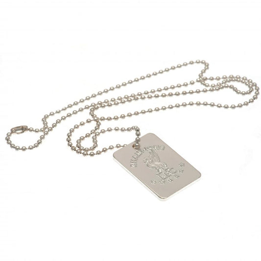 Liverpool FC Champions Of Europe Silver Plated Dog Tag & Chain