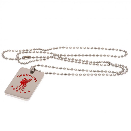 Liverpool FC Champions Of Europe Colour Crest Dog Tag & Chain