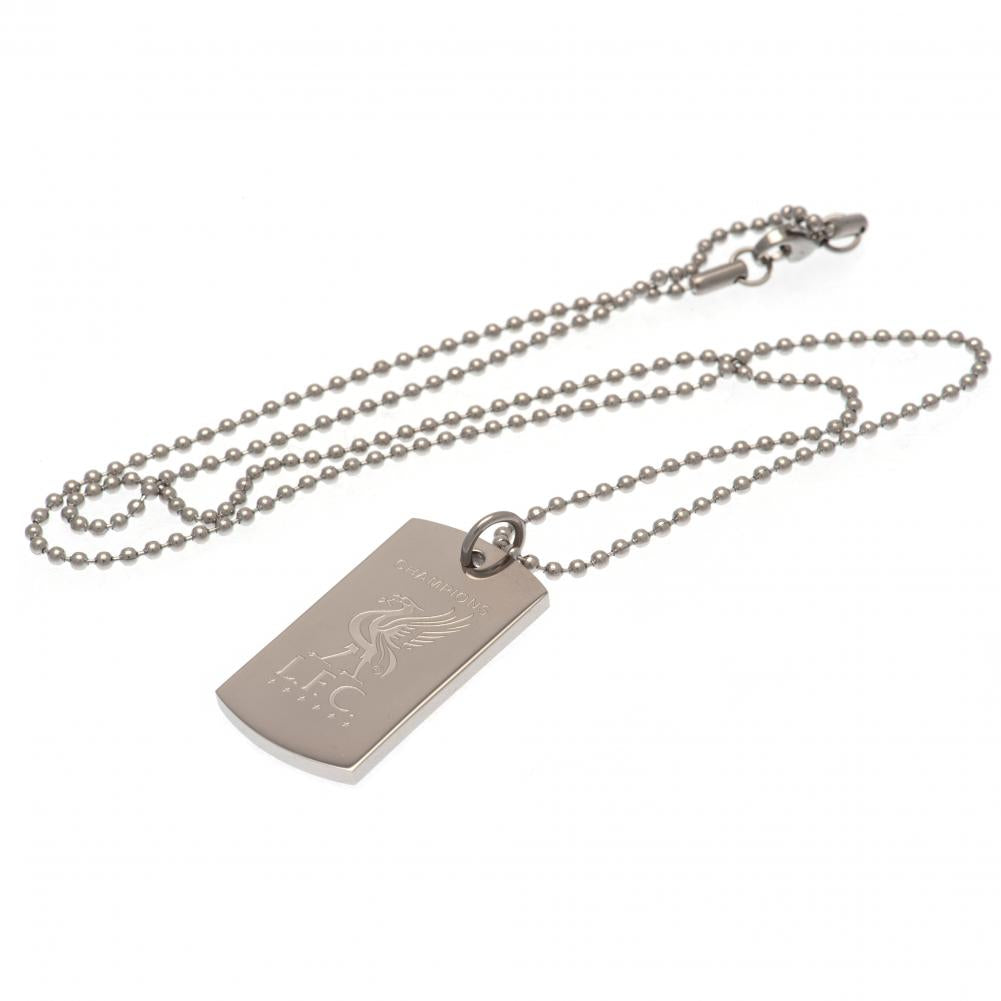 Liverpool FC Champions Of Europe Engraved Dog Tag & Chain