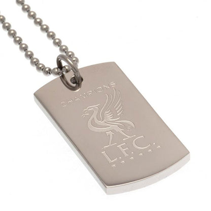 Liverpool FC Champions Of Europe Engraved Dog Tag & Chain