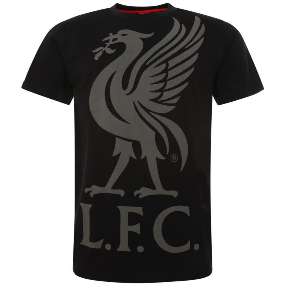 Liverpool FC Liverbird T Shirt Mens Black L