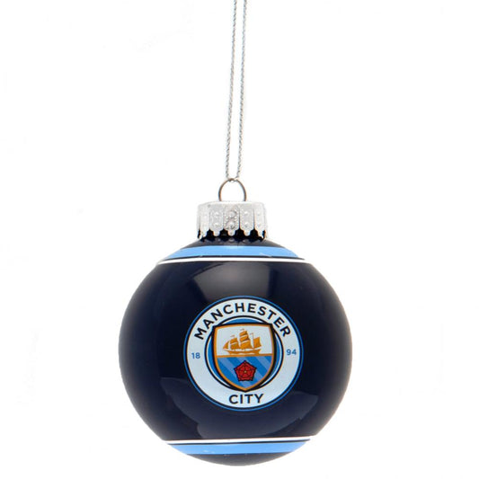 Manchester City FC Glass Bauble