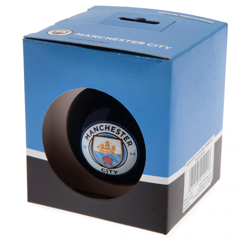 Manchester City FC Glass Bauble