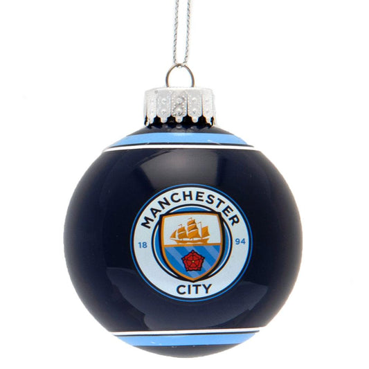 Manchester City FC Glass Bauble