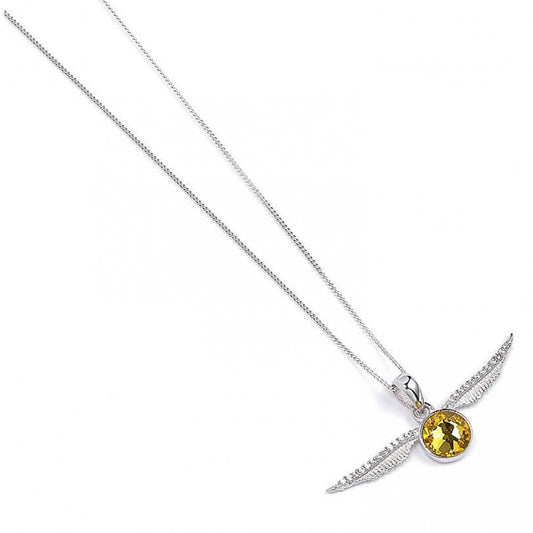 Harry Potter Sterling Silver Crystal Necklace Golden Snitch