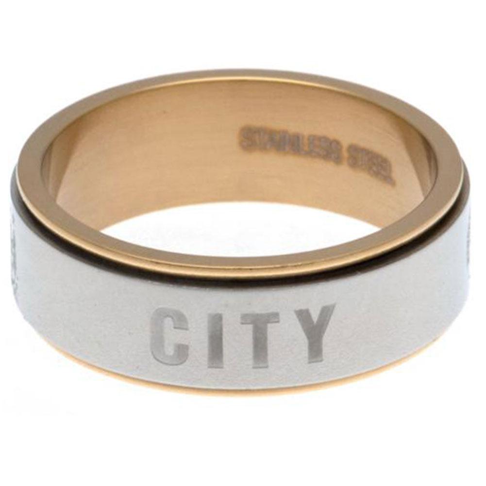 Manchester City FC Bi Colour Spinner Ring Medium