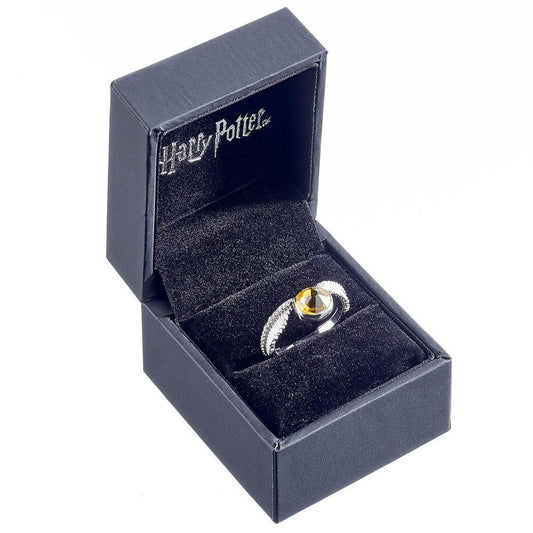 Harry Potter Sterling Silver Crystal Ring Golden Snitch Small