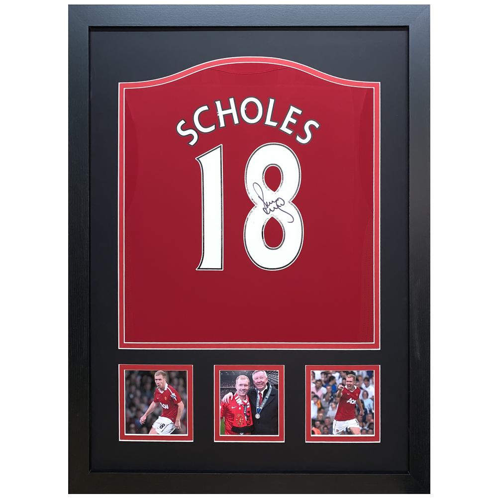 Manchester United FC Scholes Signed Shirt (Framed)