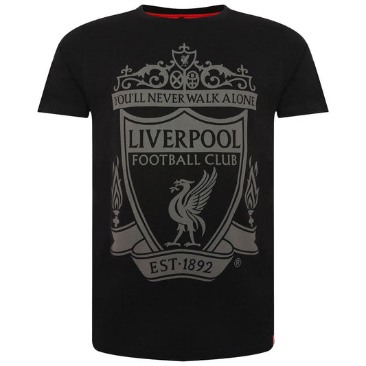 Liverpool FC Crest T Shirt Mens Black L