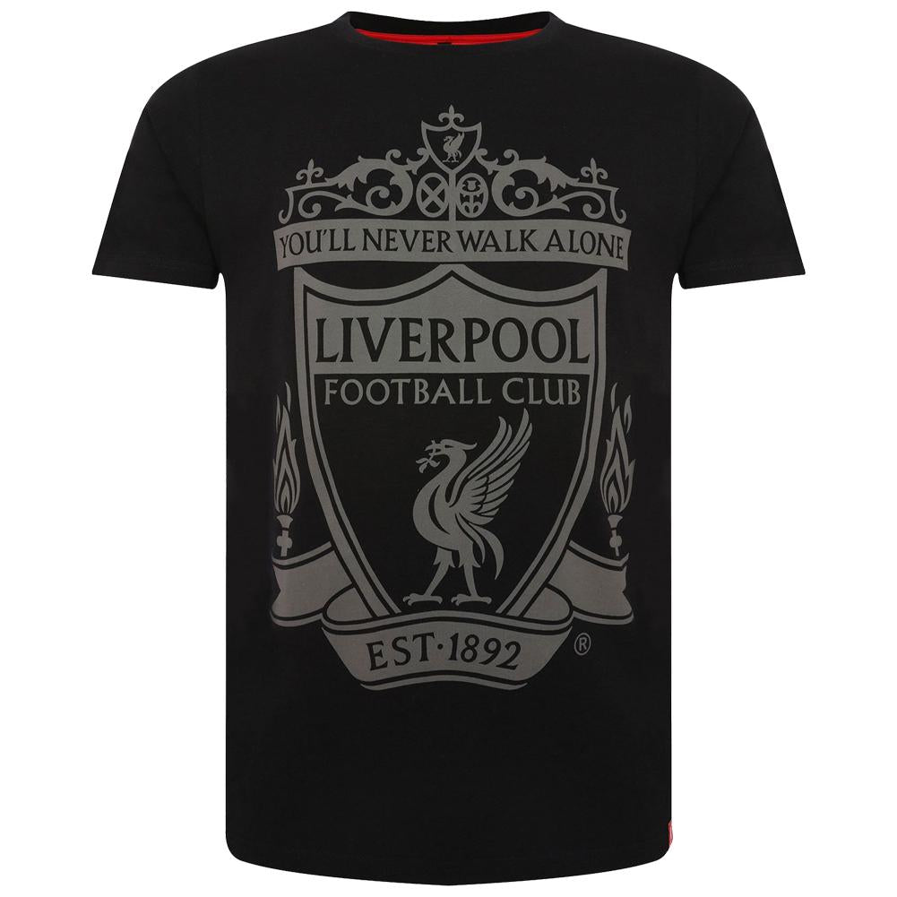 Liverpool FC Crest T Shirt Mens Black XXL