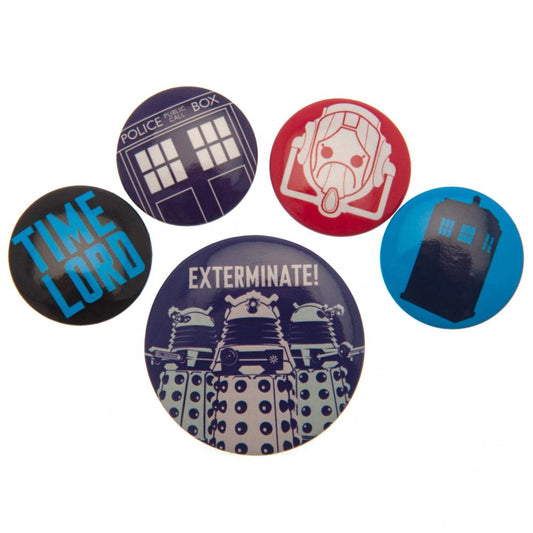 Doctor Who Button Badge Set