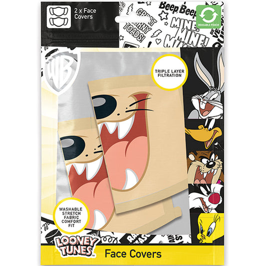 Looney Tunes 2pk Face Coverings Taz