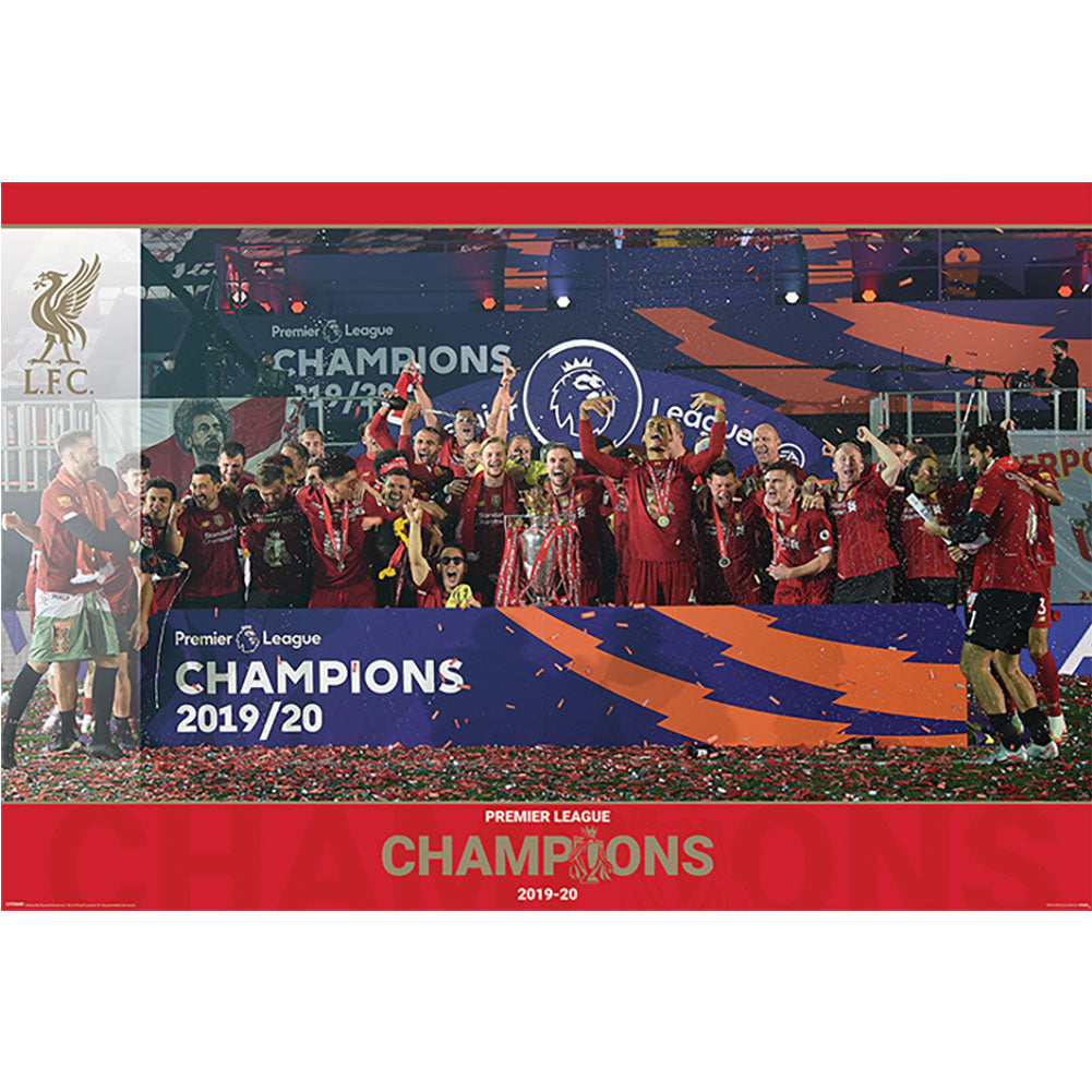 Liverpool FC Premier League Champions Poster Trophy Lift 15