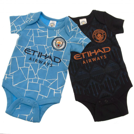 Manchester City FC 2 Pack Bodysuit 9/12 mths