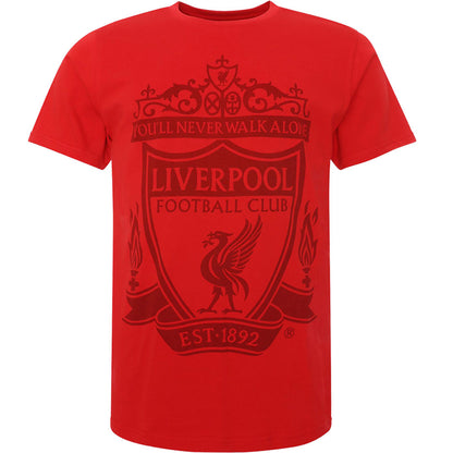 Liverpool FC Crest T Shirt Mens Red XXL