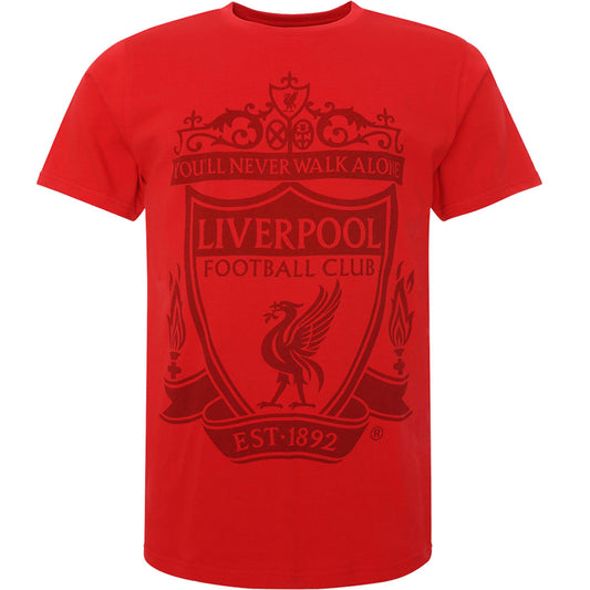 Liverpool FC Crest T Shirt Mens Red XXL