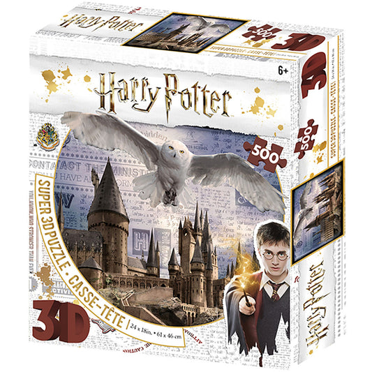 Harry Potter 3D Image Puzzle 500pc Hogwarts & Hedwig