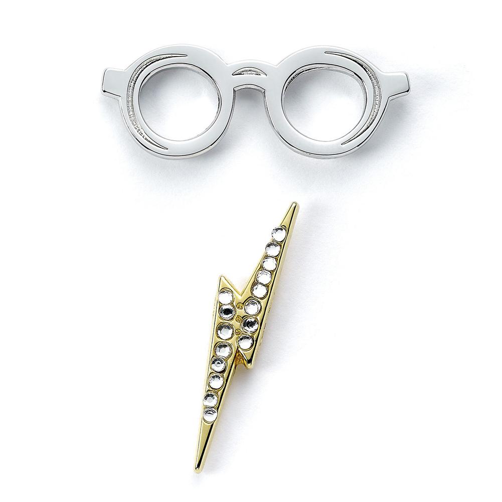哈利波特徽章闪电和眼镜